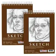 9" x 12" Heavy-Weight Paper Spiral Bound Sketch Pad, 90lbs 30-Sheets (pack of 2)