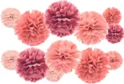 Dusty Rose Blush Pink Mauve Tissue Paper Pom Poms Flower for Baby Shower Valenti
