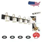 Luxurious 5-Light LED Bathroom Vanity Fixture with Crystal Shades & Gold Accents