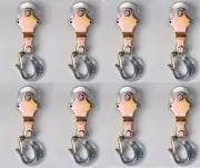 8xWire Rope Pulley Block 1Ton Swivel Eye Hoist Hook Snatch Block Sheave Anodized