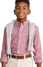 [vineyard vines] Boys' Classic Fit Gingham On-The-go Brrr Shirt (Little Big Kids)