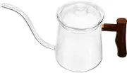 Long Spout Glass Coffee Kettle with Ergonomic Handle for Precise Pouring Capacity for Hand Brewing Coffee and Tea at Home