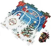 Festive Christmas Train Tracks DIY Puzzle Train Set Electric Wooden Assemble Paint for Boys and Girls