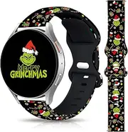 Christmas Halloween Watch Bands Compatible with Samsung Galaxy Watch 40mm 41mm 42mm 44mm 45mm 46mm, 20mm Holiday Replacement Silicone Strap for Galaxy Watch 7 / Watch 6 / Watch 5 / Watch 5 Pro / Watch