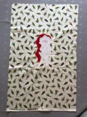 machine embroidery - whimsical Santa on Christmas tree fabric - no frame