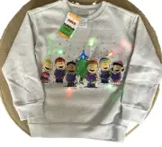 Peanuts Unisex Kids Charlie Brown Light Up Gray Sweatshirts Size 8 (M) NEW