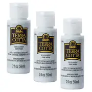 3x Plaid FolkArt Terra Cotta 59ml Acrylic Art Paint Sea Frost Textured Finish