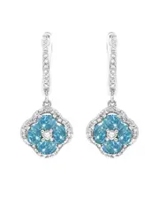 Diana M. Fine Jewelry 14K 2.21 ct. tw. Diamond & Blue Topaz Earrings NoSize NoColor