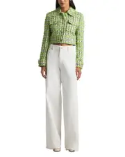 St. John Eyelash Colorful Plaid Jacket