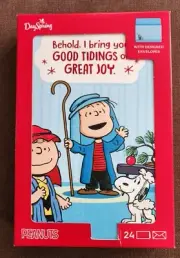 DaySpring Peanuts Linus Christmas Cards Behold I Bring You Good Tidings - 24 ct
