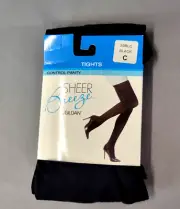 Sheer Breeze Tights Womens Size C Black Control Panty by Gildan New