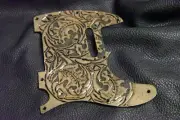 Fender Telecaste pickguard hand tooled custom made oak leaves classic