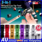 3-in-1 Billiard Snooker Bowtie Pool Cue Tip Tools Shaper Scuffer Tip Pick AU