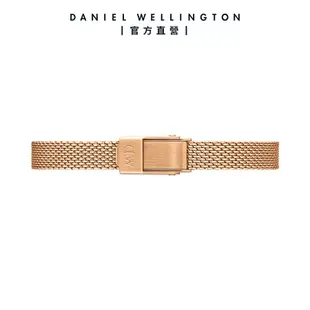 Daniel Wellington 手錶 Quadro Mini 15.4x18.2ｍｍ 方糖系列編織小方錶-樹莓黑錶盤-兩色任選(DW00100647 DW00100652)/ 香檳金