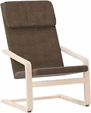 Camping Sunloungers Reclining Patio ChairsDark Brown Fabric Relaxing Chair