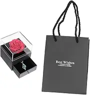 Luxshiny Valentine's Day present Pendant Chain with Rose Packing Box Elegant Floral Case Includes Pendant Chain for Romantic and Festivals