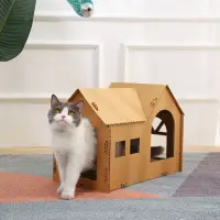 在飛比找momo購物網優惠-【寵物愛家】寵物DIY組合式貓屋貓抓瓦楞貓玩具(貓咪玩具)