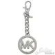 【全新現貨 補12個】茱麗葉精品 MICHAEL KORS KEY CHARMS 圓形大MK吊飾鑰匙圈.銀現金價$1,180