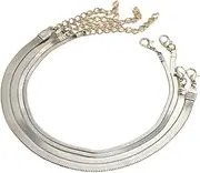 [Generic] Layered Ankle Bracelets for Women,Snake Chain Anklets Set Summer Beach Jewelry