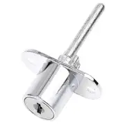 19mm Cylinder Head Diameter Silver Tone Metal Drawer Plunger Lock with 2 Keys-B14_Dec