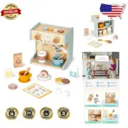 Realistic 2-in-1 Kids Coffee Maker & Small Cafe Set - Safe Play for Toddlers