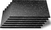 CyclingDeal 15mm Thick High-Density Gym Floor Mats Tiles - 6 Pack 500x500mm Rubber Exercise Workout Equipment Ground Mat - Noise Shock Absorbing Surface Protection - for Home Gym Garage Playground