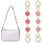 2 Pcs Strawberry Purse Strap Extender Gold Cute Bag Extender Chain Strawberry...