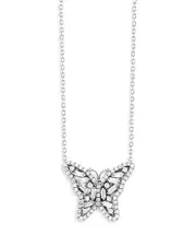Suzanne Kalan 18K White Gold Diamond Butterfly Pendant Necklace, 18