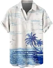 [Generic] Summer Casual Short Sleeve Spring and Summer Lapel Printed Shirt Top Shirt Mens Thermal Mock