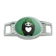 Green Tea in Giant Panda Bear Mug Shoe Shoelace Tag Runner Gym Charm