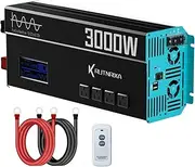 BKUANE Power Inverters 400W 12V DC to 110V AC Converter for Vehicles 2 USB Ports Car Charger Adapter with a Cigarette Lighter Ports Plug Outlet, Power Inversor(Pure Sine Wave 3000W)