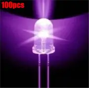 100Pcs Ultra Violet Led 390-395NM Purple Lamp Uv Light F5 5Mm Round New Ic hv