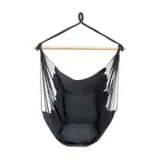 Y-Stop Hammock Chair Hanging Rope Swing with 2 Cushions