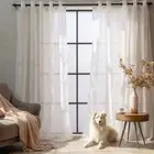 Simple Window Curtain Solid Color Partition Screen Curtain Sheer Tulle Balcony