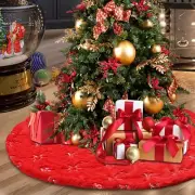 Christmas Tree Skirt - 36 Inches Large Red Tree Skirt with High - End Soft Fa...