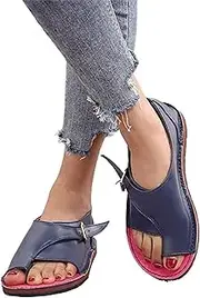 BBPM Bunion Corrector Orthopedic Sandals - Wide Width Arch Support for Indoor Outdoor Soft Slides, Purple, EU38/US7