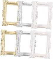 Kichvoe 6Pcs Miniature Picture Frames Vintage Resin DIY Crafts for Home Decor Creative Phone Case Accessories Decorative Mini Frames