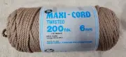 New Maxi-Cord Twisted - 200 yards - 6 mm - Brown color Macrame Rop Cord