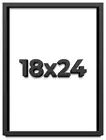18x24 Shadow Box Frame Black | 1 inches Deep Real Wood Contemporary Shadowbox Di