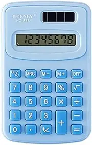 Pocket Calculator, 8-Digit Basic Calculators Desktop Solar Battery Mini Desk Standard Function Simple Calculator for Office, Home, School (Blue)