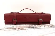 Genuine leather flute bag by MG Leather Work handmade bag Crazy Horse Marsala
