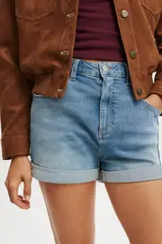 [Cotton On Women] Cotton On Women - High Rise Micro Denim Short - Saltwater blue cuff 10 SALTWATER BLUE CUFF