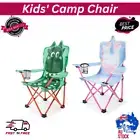 Kids' Camp Chair Unicorn / Dino carry bag Safety lock Foldable Small frame NEW *