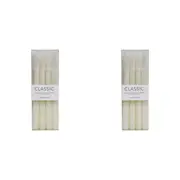 8pc Classic Unscented 24cm Taper Wax Candle Set Fragrance Free Home Decor White
