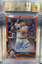 2018 Bowman Chrome Orange Refractor Auto Garrett Cooper RC #25 BGS 9.5/10