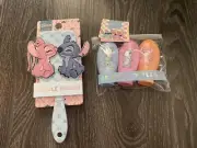 NWT Stitch Paddle Hair Brush and stitch travel bottle