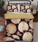 3D Log Annual Rings Texture Quilt Cover Set Bedding Sets Pillowcases Queen