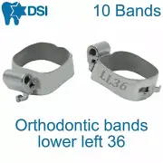 10 DSI Dental Orthodontic Molar Bands Double Buccal Tube Bracket Lower Left 36