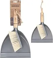 White Magic Eco Basics Dustpan and Brush Set, Bamboo Handles + Recycled Plastic, Dustpan 22 x 32cm / Brush 7 x 29cm