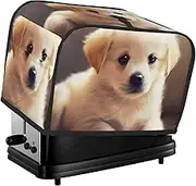 Cute dog Toaster Cover 2 Slice Bread Machine Covers Waterproof Universal Size Kitchen Small Appliance Cover with Hang Loop, Dust and Fingerprint Protection